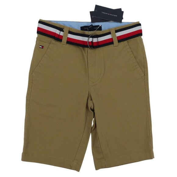 Tommy Hilfiger Boys 8 Tan Chino Shorts 9in Inseam Pockets Belt Loops NEW w/ Tags - Picture 1 of 9